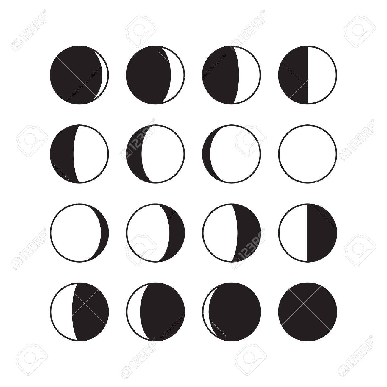 Icones Des Phases De Lune Astronomie Des Phases Lunaires Cycle