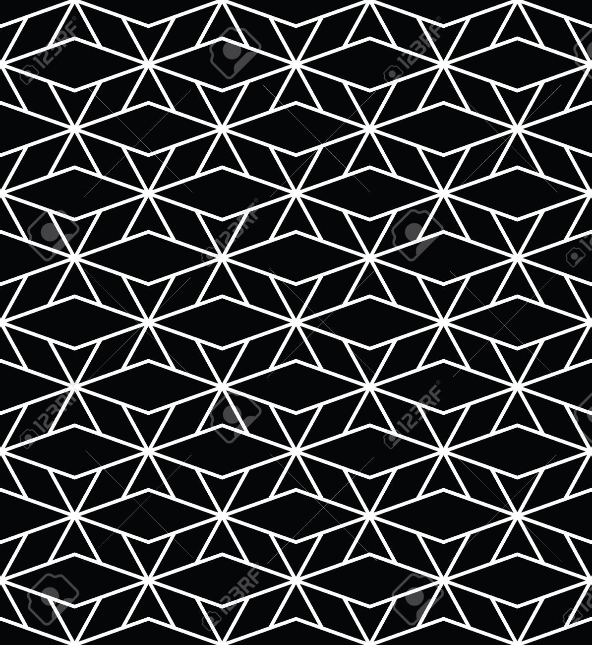 幾何学的なパターン シームレスな背景 黒と白のテクスチャのイラスト素材 ベクタ Image