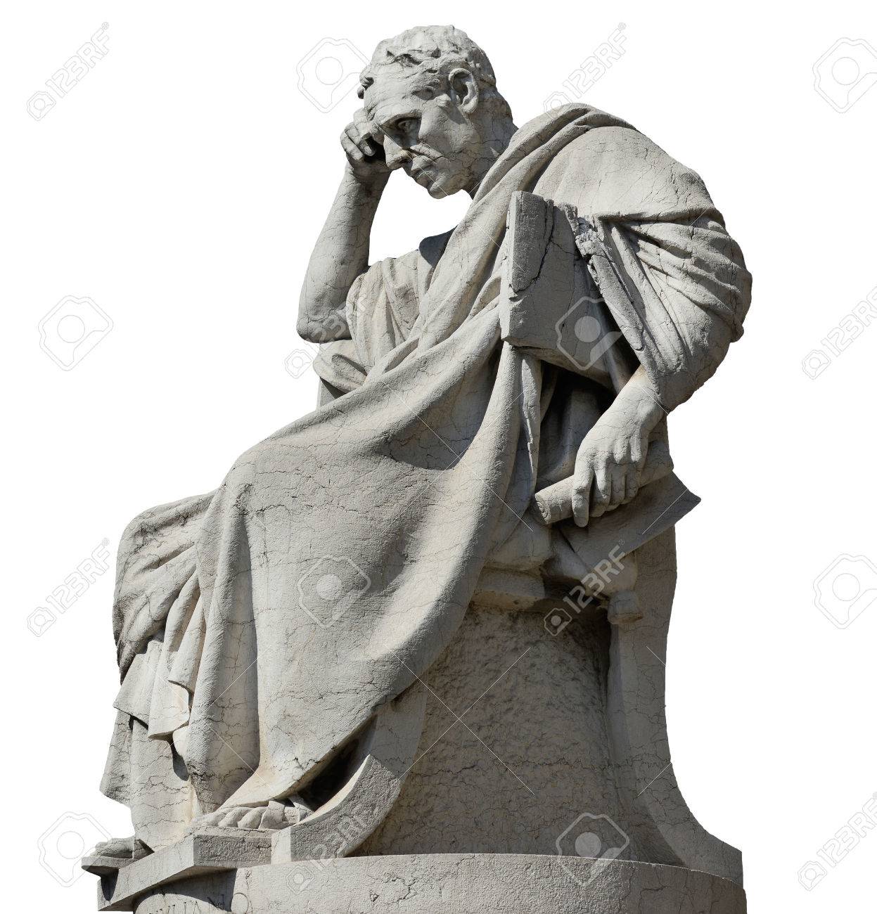 Julian the Jurist in the act of thinking statue, in front of the Old Palace of Justice in Rome (isolated on white background) - 81549098 Julian the Jurist in the act of thinking statue, in front of the Old Palace of Justice in Rome (isolated on white background) - 81549098