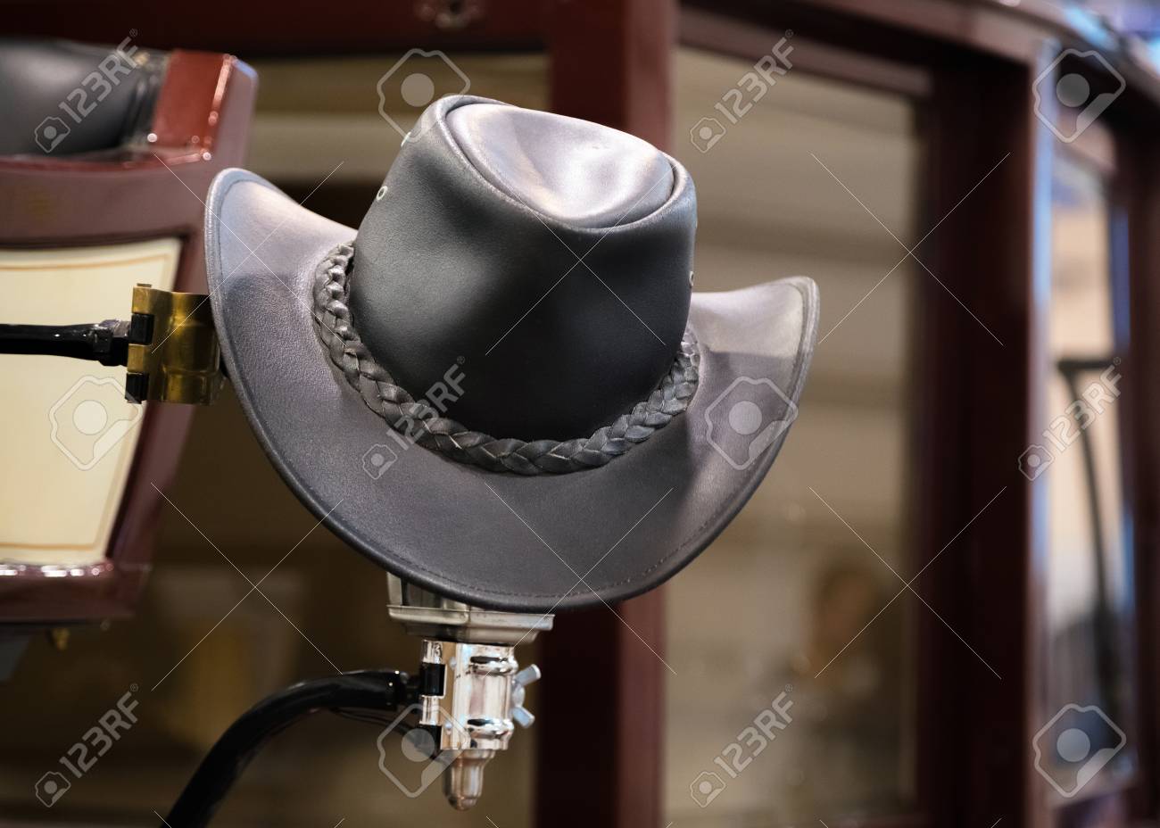 leather rancher hat