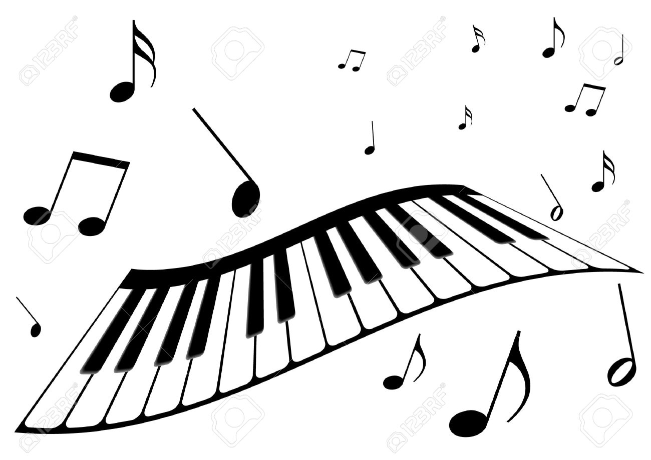 Illustration Of A Piano And Music Notes Royalty Free SVG, Cliparts,  Vectors, and Stock Illustration. Image 6668406., image size:1300x920