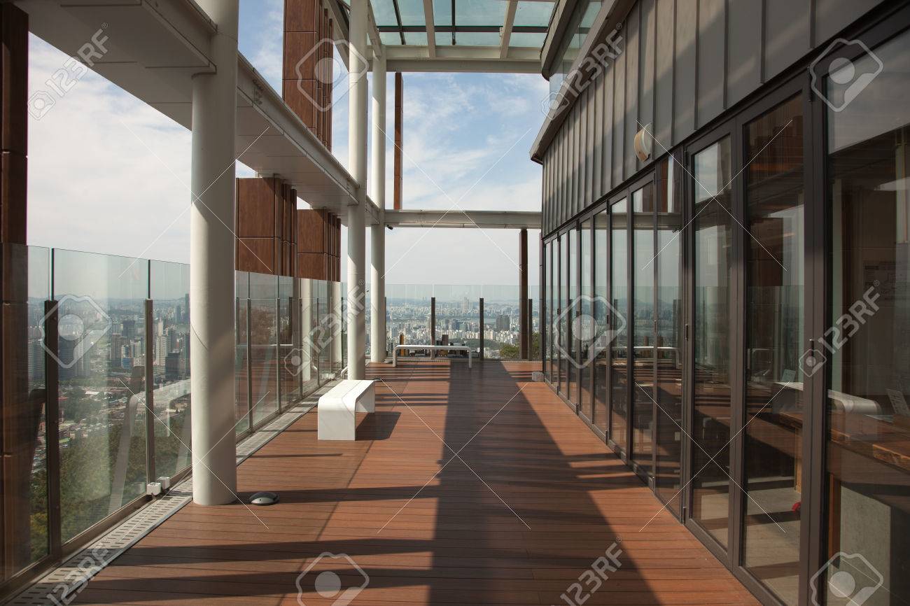 Modern Interiors And Panoramic Views From The N Seoul Tower,.. Stock ... Modern Interiors And Panoramic Views From The N Seoul Tower,.. Stock ...