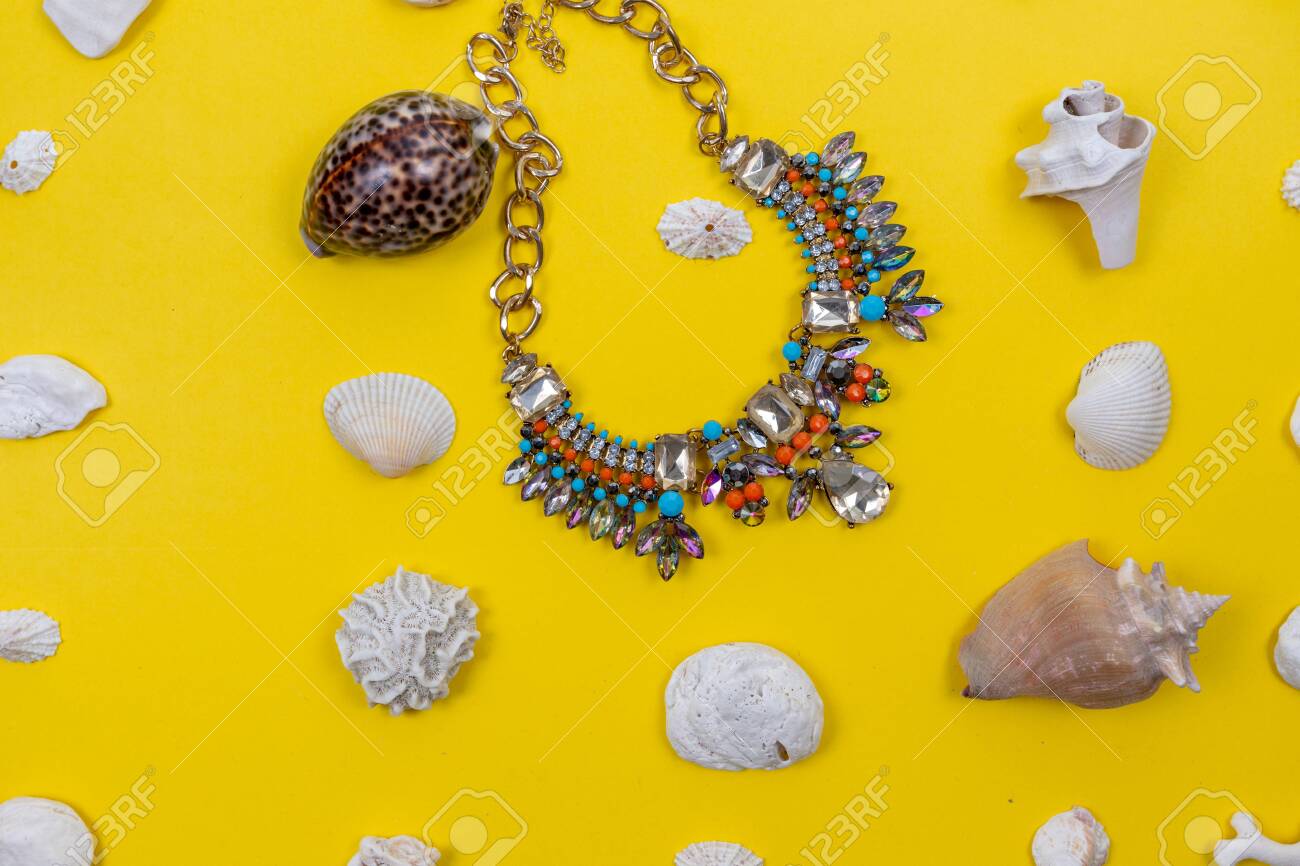 yellow costume jewelry necklace