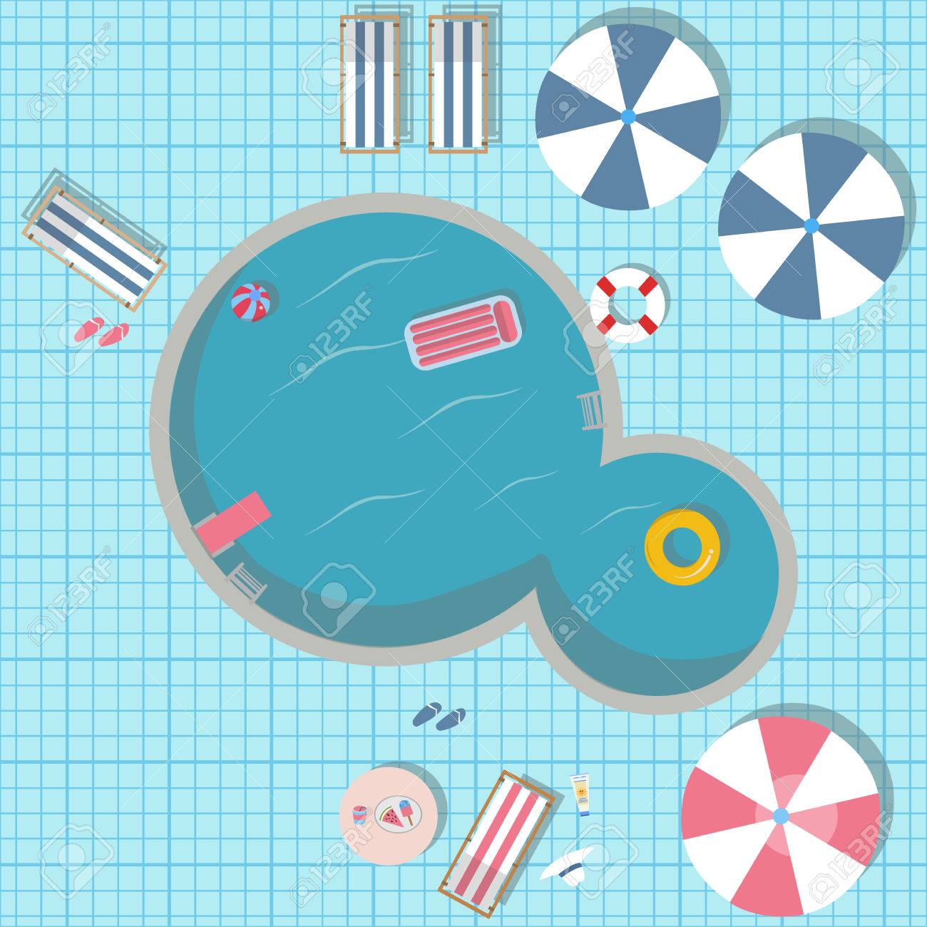 Swimming Pool Vector Illustration With Pool Toys Like Rubber Royalty Free Cliparts Vectors And Stock Illustration Image 85455477