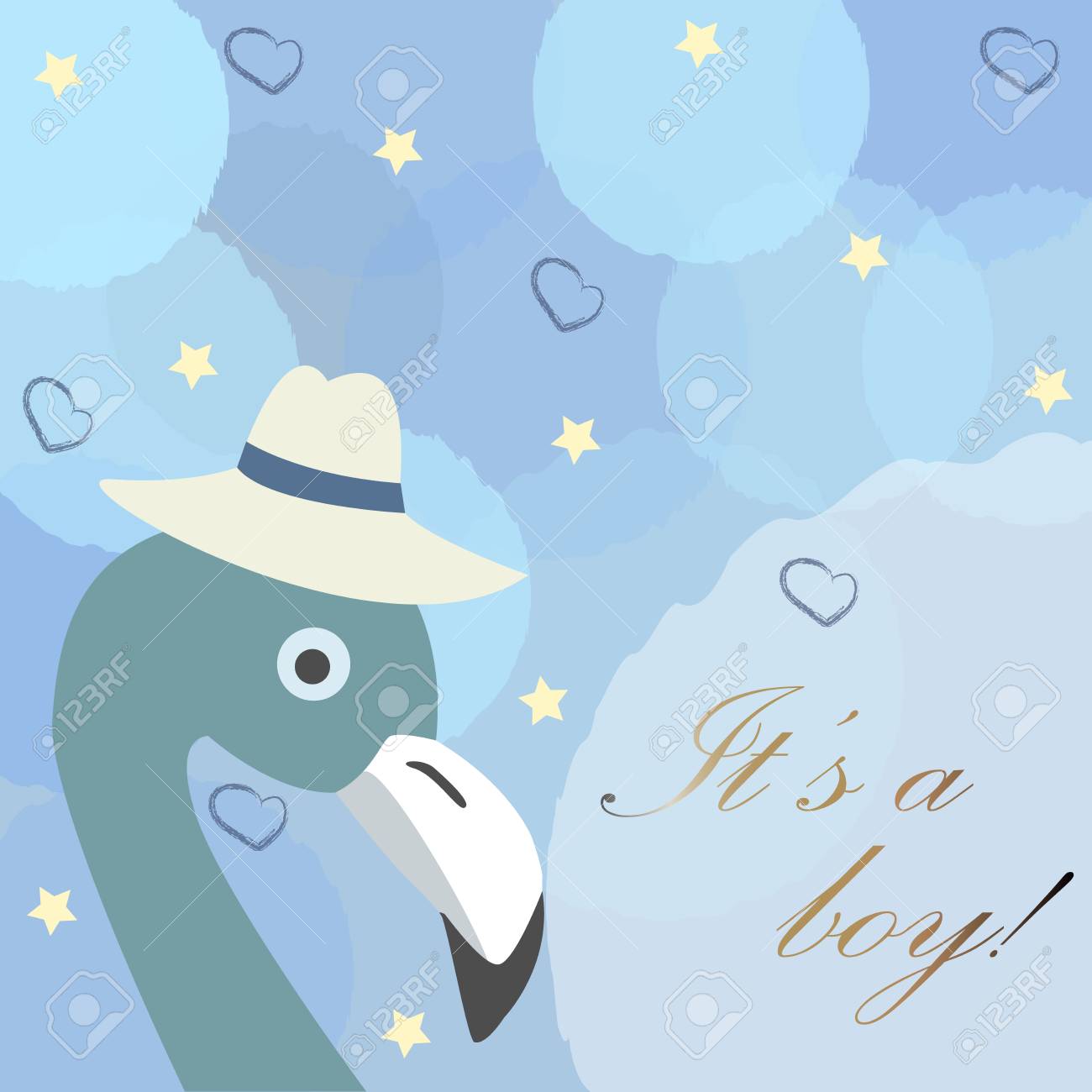 Baby Boy Birth Announcement Cute Bird Announces The Arrival Of A Baby Boy Royalty Free Cliparts Vectors And Stock Illustration Image