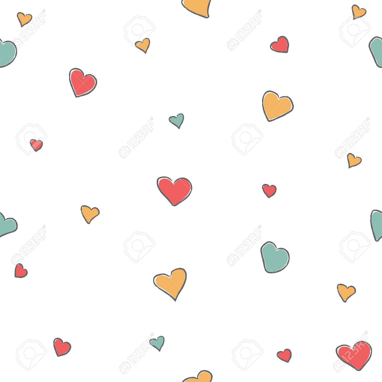 Cute Hearts Background. Seamless Pattern With Hearts. Vector Illustration.  Stock Photo, Picture and Royalty Free Image. Image 93752022., image size:1300x1300