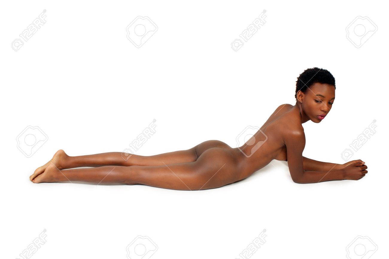 A Lovely Young Petite Woman, Lying Nude On Her Stomach, Isolated On A White  Background With Generous Copyspace. Stock Photo, Picture and Royalty Free  Image. Image 22339719.
