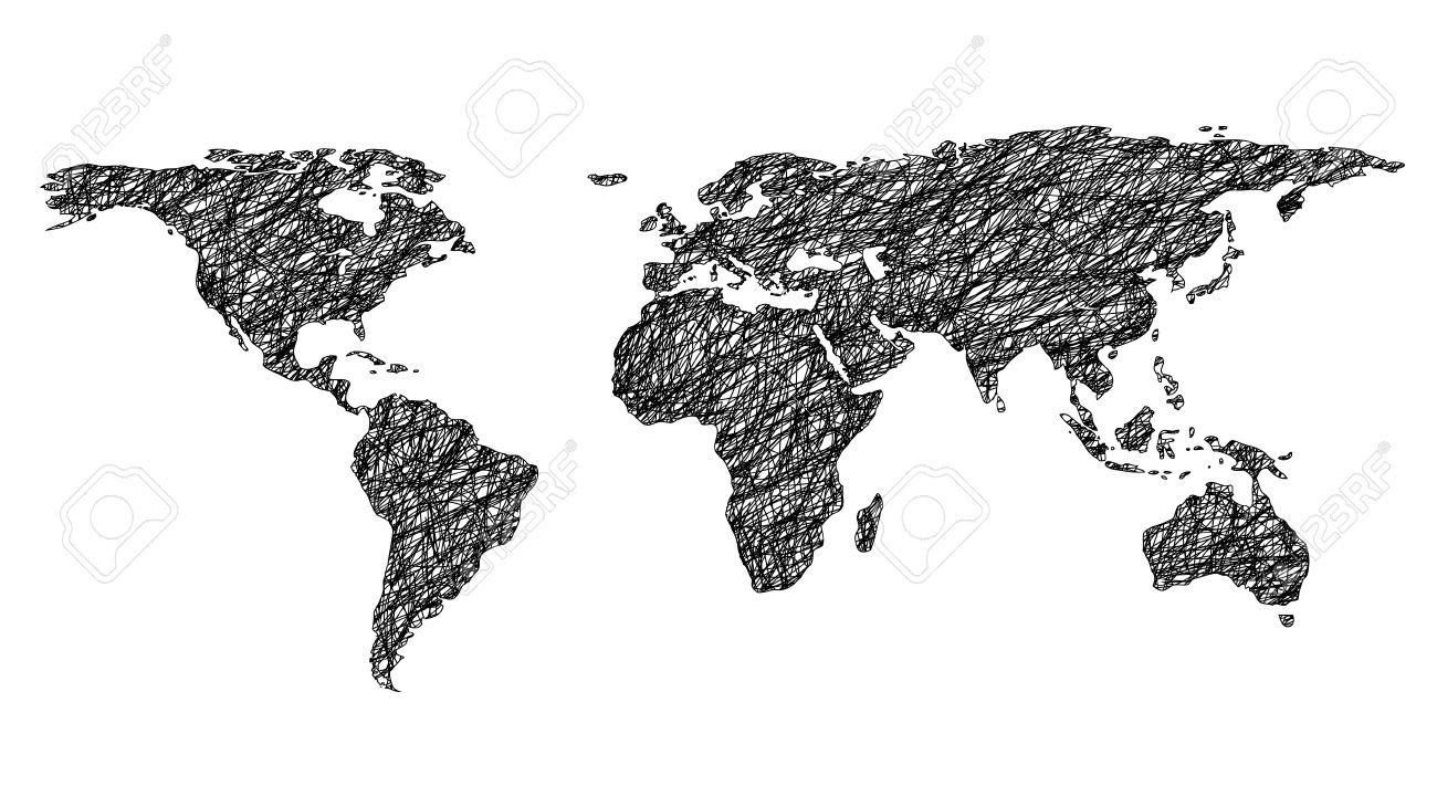 world map white background