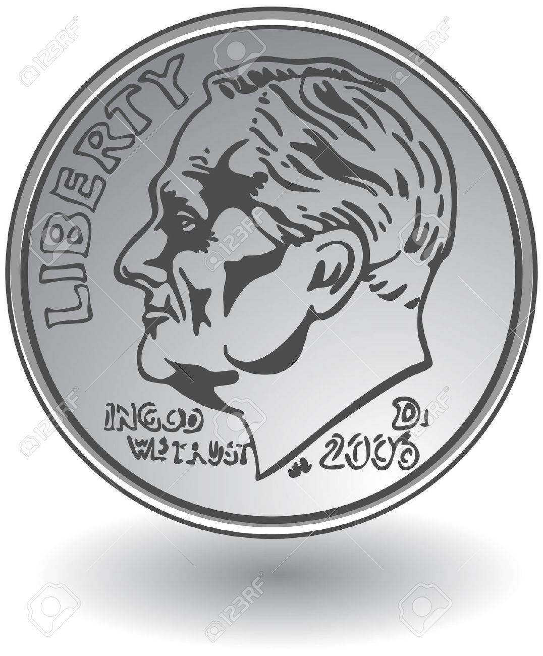 ダイム アメリカ 10 セント硬貨を描画のイラスト素材 ベクタ Image ダイム アメリカ 10 セント硬貨を描画のイラスト素材 ベクタ Image