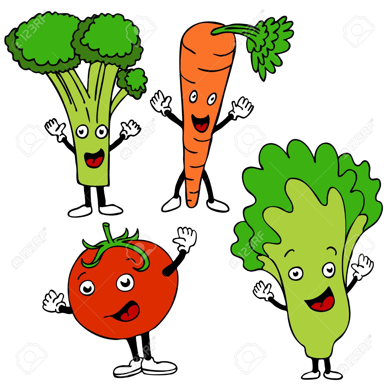 A set of healthy food cartoon characters. - 7614233 A set of healthy food cartoon characters. - 7614233