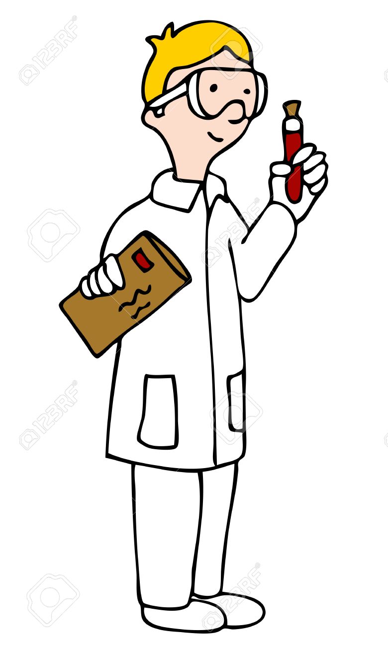 Une Image D Un Technicien De Laboratoire A La Recherche D Un Flacon D Echantillon De Sang Clip Art Libres De Droits Vecteurs Et Illustration Image 8566078