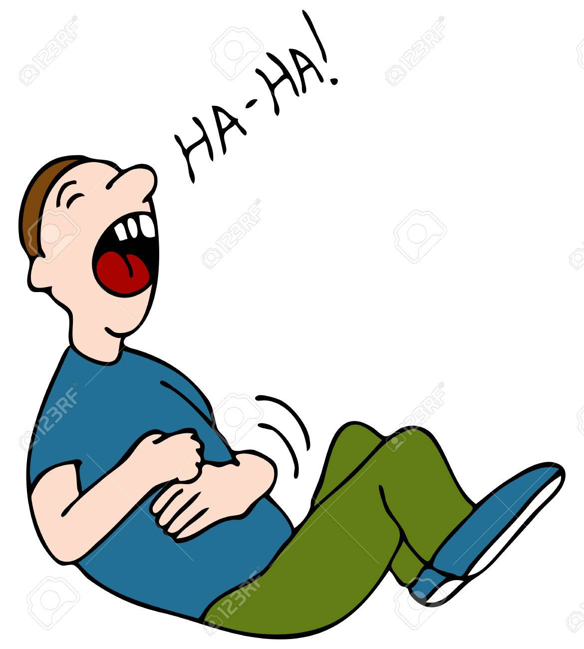 An Image Of A Laugh Hysterically While Hold His Stomach. Royalty Free  Cliparts, Vectors, And Stock Illustration. Image 8579044.