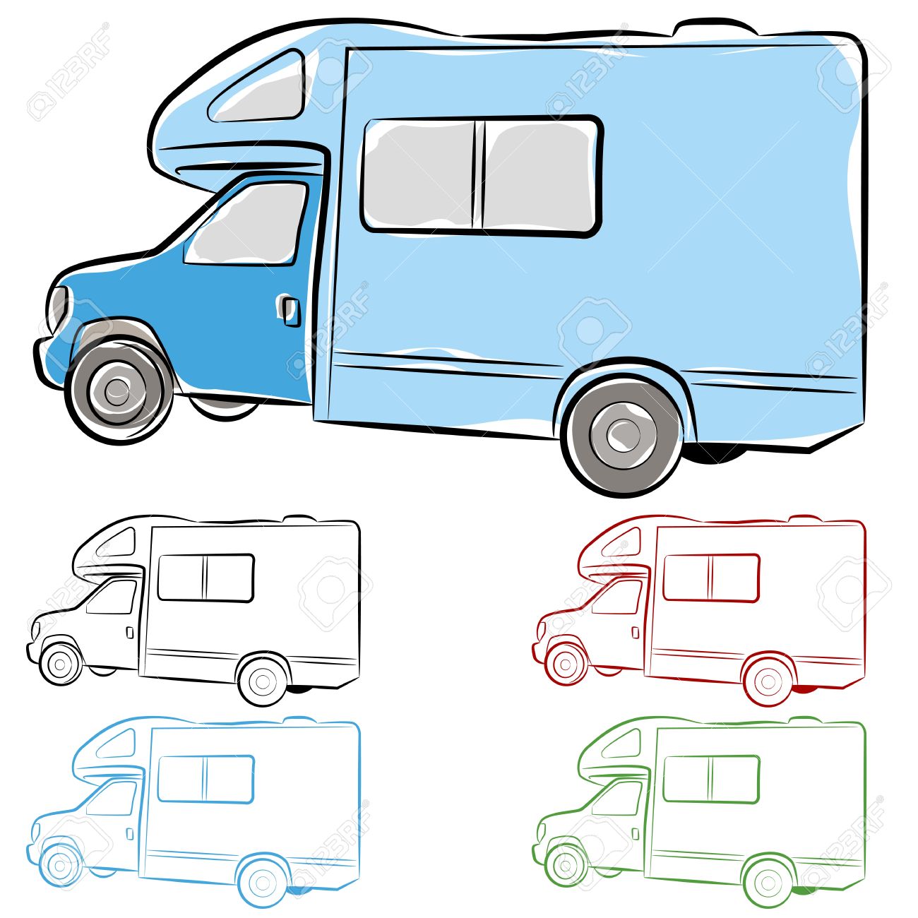 An Image Of Rv Camper Drawing Stock Vector An Image Of Rv Camper Drawing Stock Vector