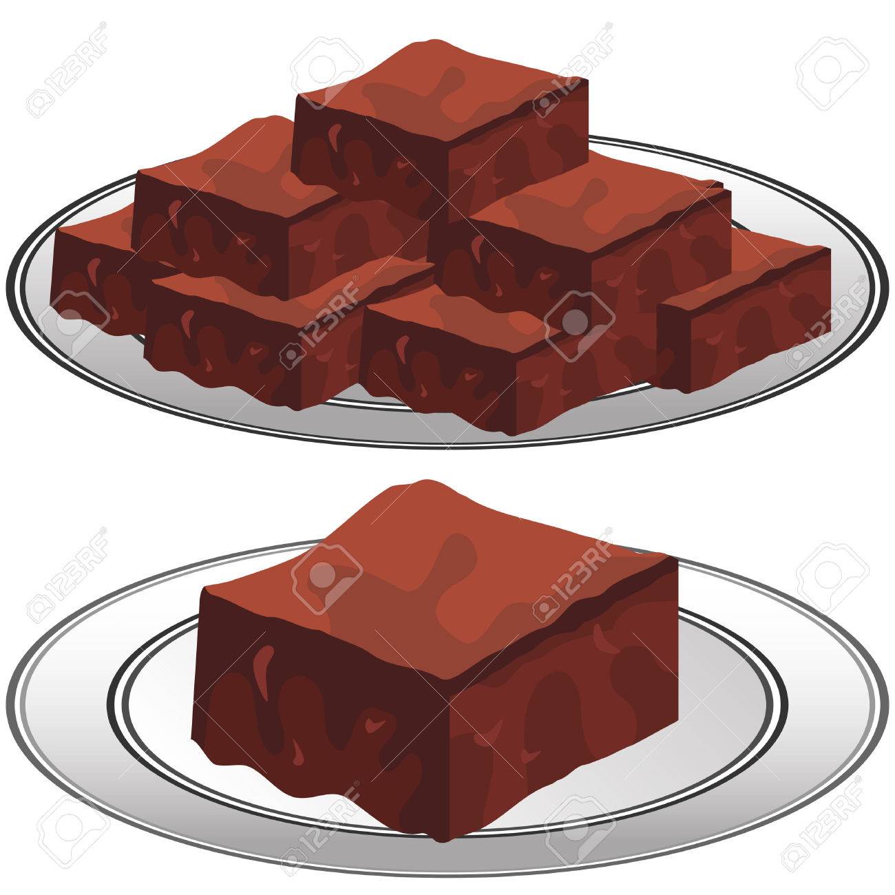 An Image Of A Plate Of Chocolate Fudge Brownies. Royalty Free SVG, Cliparts,  Vectors, and Stock Illustration. Image 73417708., image size:1300x1300