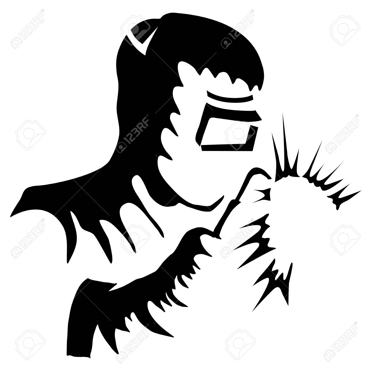 Une Image D 39 Un Soudeur Noir Dessin Noir Isole Sur Blanc Clip Art Libres De Droits Vecteurs Et Illustration Image 97059654