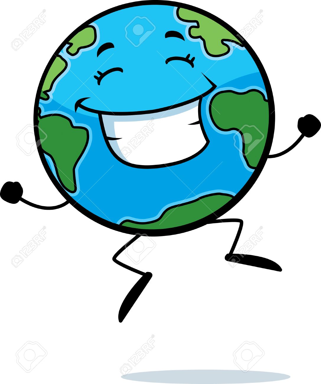 A Happy Cartoon Earth Jumping And Smiling. Royalty Free SVG, Cliparts,  Vectors, And Stock Illustration. Image 26468610.