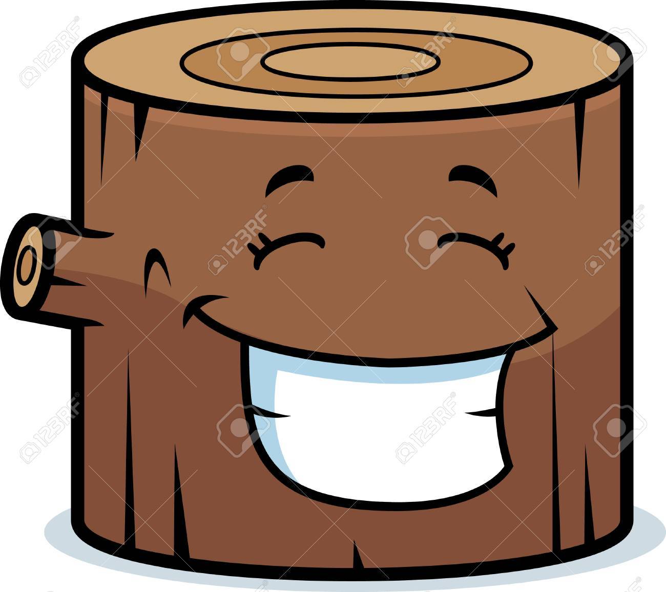 A Cartoon Wood Log Happy And Smiling. Royalty Free SVG, Cliparts, Vectors,  and Stock Illustration. Image 41656228.