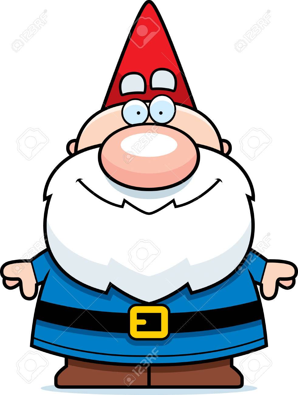 Een Gelukkig Cartoon Kabouter Staan En Glimlachen. Royalty Vrije Svg, Cliparts, Vectoren, En Stock Illustratie. Image 42733592.