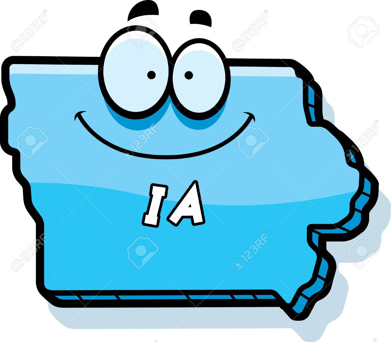 A Cartoon Illustration Of The State Of Iowa Smiling. Royalty Free SVG,  Cliparts, Vectors, And Stock Illustration. Image 42603735.