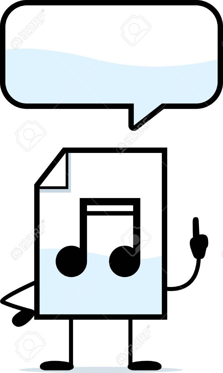 Una Ilustración De Dibujos Animados De Un Archivo De Audio De ...