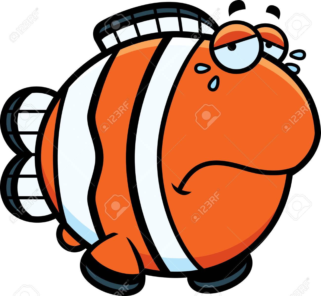 悲しいと泣いているクマノミの漫画イラスト のイラスト素材 ベクタ Image 42873812