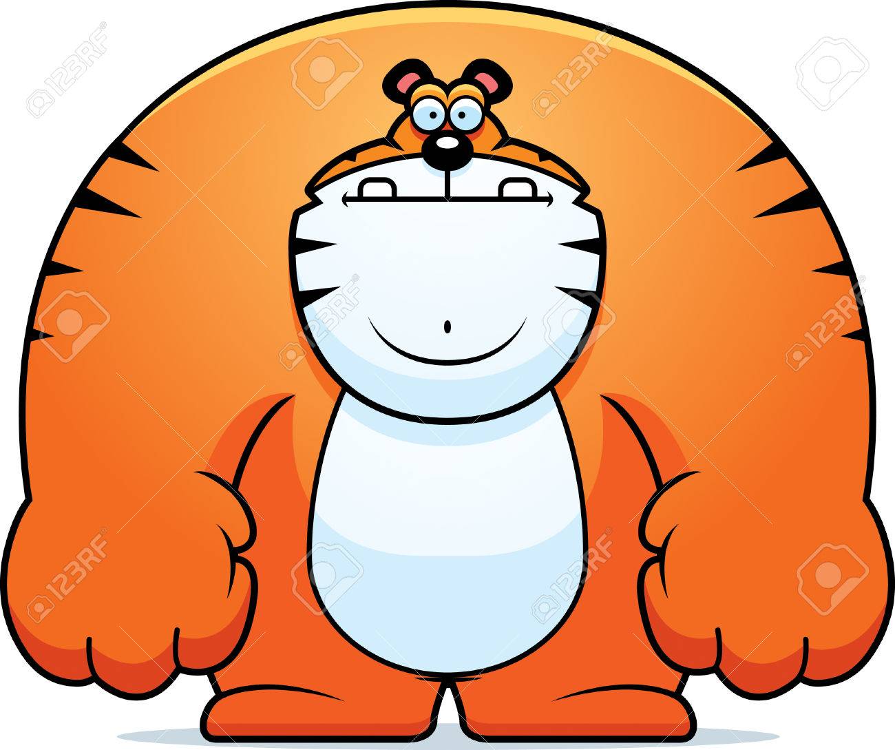 A Cartoon Illustration Of A Tiger Standing. Royalty Free SVG, Cliparts,  Vectors, And Stock Illustration. Image 42827860.