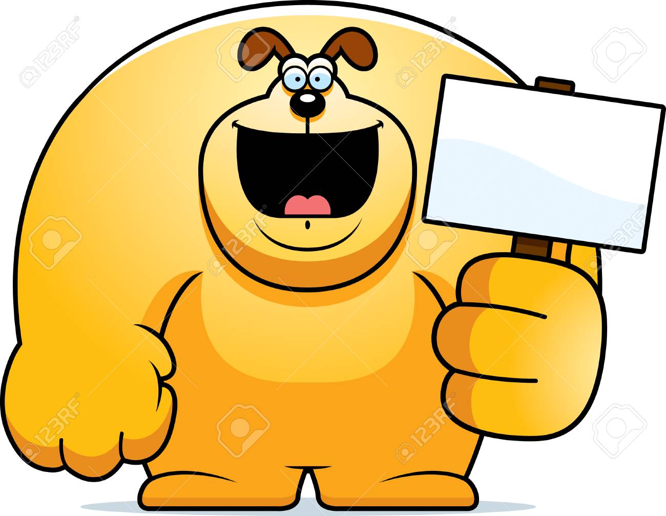 看板を持っている犬の漫画イラスト のイラスト素材 ベクタ Image 4295