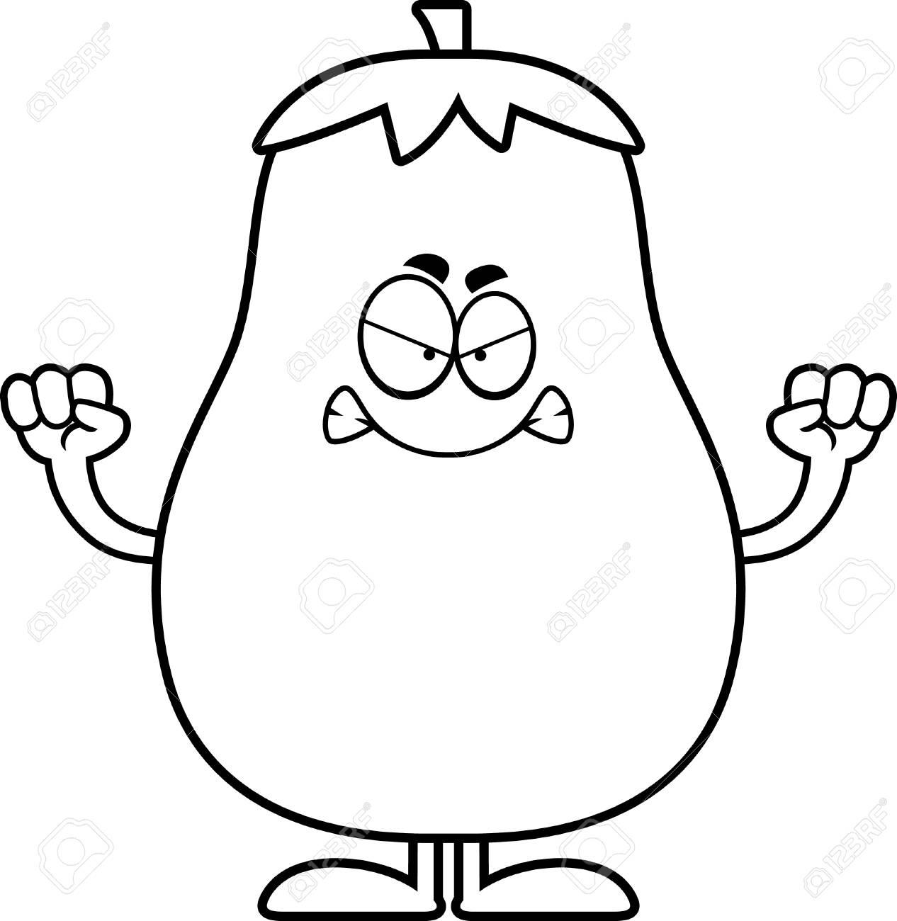 眉根を寄せた茄子の漫画イラスト のイラスト素材 ベクタ Image 42921871