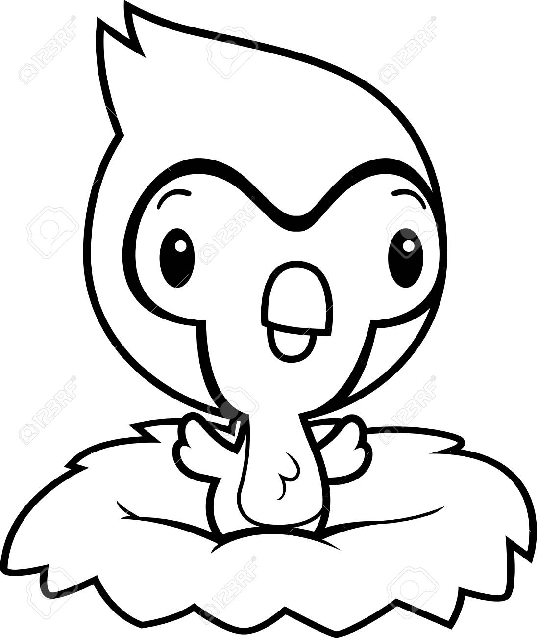 Une Illustration De Bande Dessinee D Un Geai Bleu Bebe Dans Un Nid Clip Art Libres De Droits Vecteurs Et Illustration Image