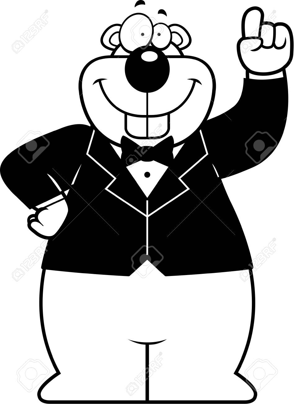 タキシードの Gopher の漫画イラスト のイラスト素材 ベクタ Image