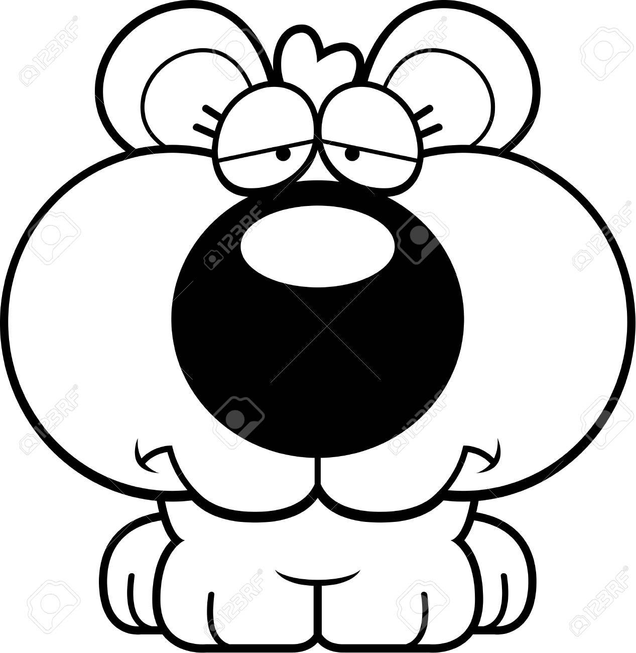 悲しい表情でクマの子の漫画イラスト のイラスト素材 ベクタ Image