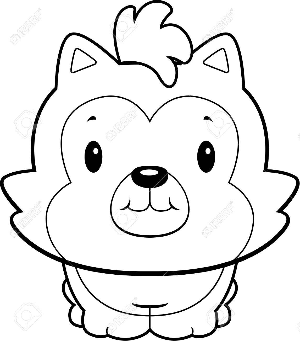 Un Loup Dessin Anime Bebe Debout Et Sourire Heureux Clip Art Libres De Droits Vecteurs Et Illustration Image