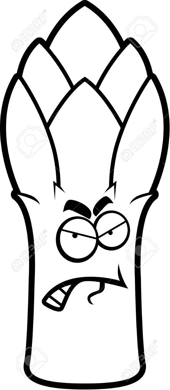 怒りの表現とアスパラガスの漫画イラスト のイラスト素材 ベクタ Image 43782285