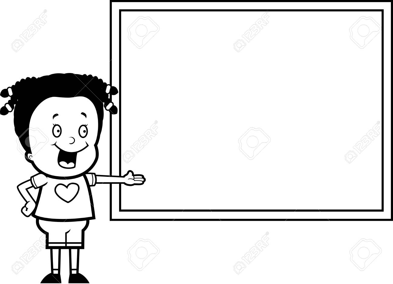 Una Niña De Dibujos Animados Feliz Delante De Una Pizarra. Ilustraciones Svg, Vectoriales, Clip Art Vectorizado Libre De Derechos. Image 43783084. Una Niña De Dibujos Animados Feliz Delante De Una Pizarra. Ilustraciones Svg, Vectoriales, Clip Art Vectorizado Libre De Derechos. Image 43783084.