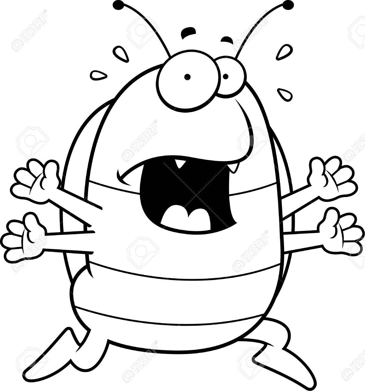 パニックで実行されている漫画のダンゴムシ のイラスト素材 ベクタ Image