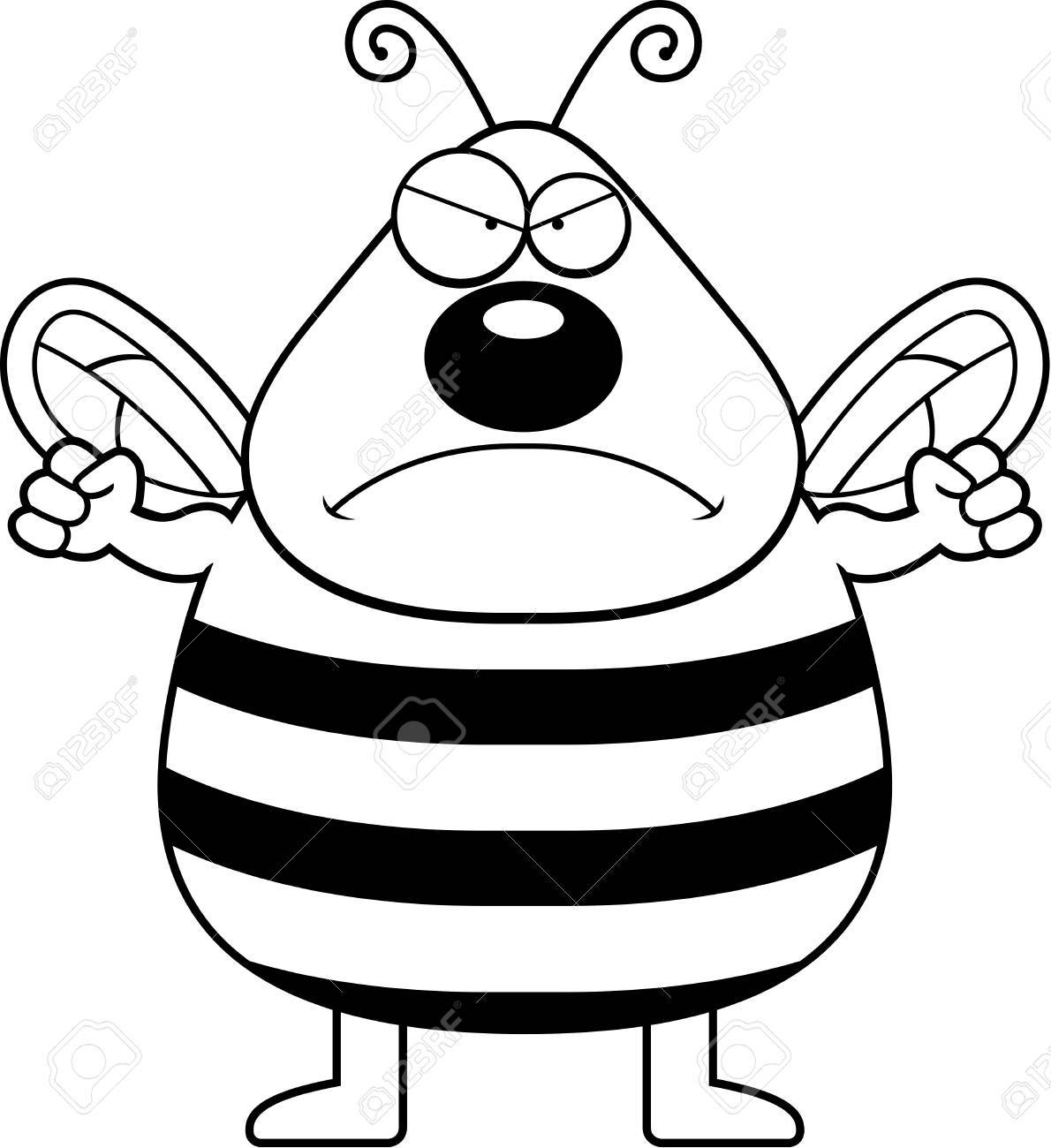 顔をしかめて 眉根を寄せた漫画蜂 のイラスト素材 ベクタ Image
