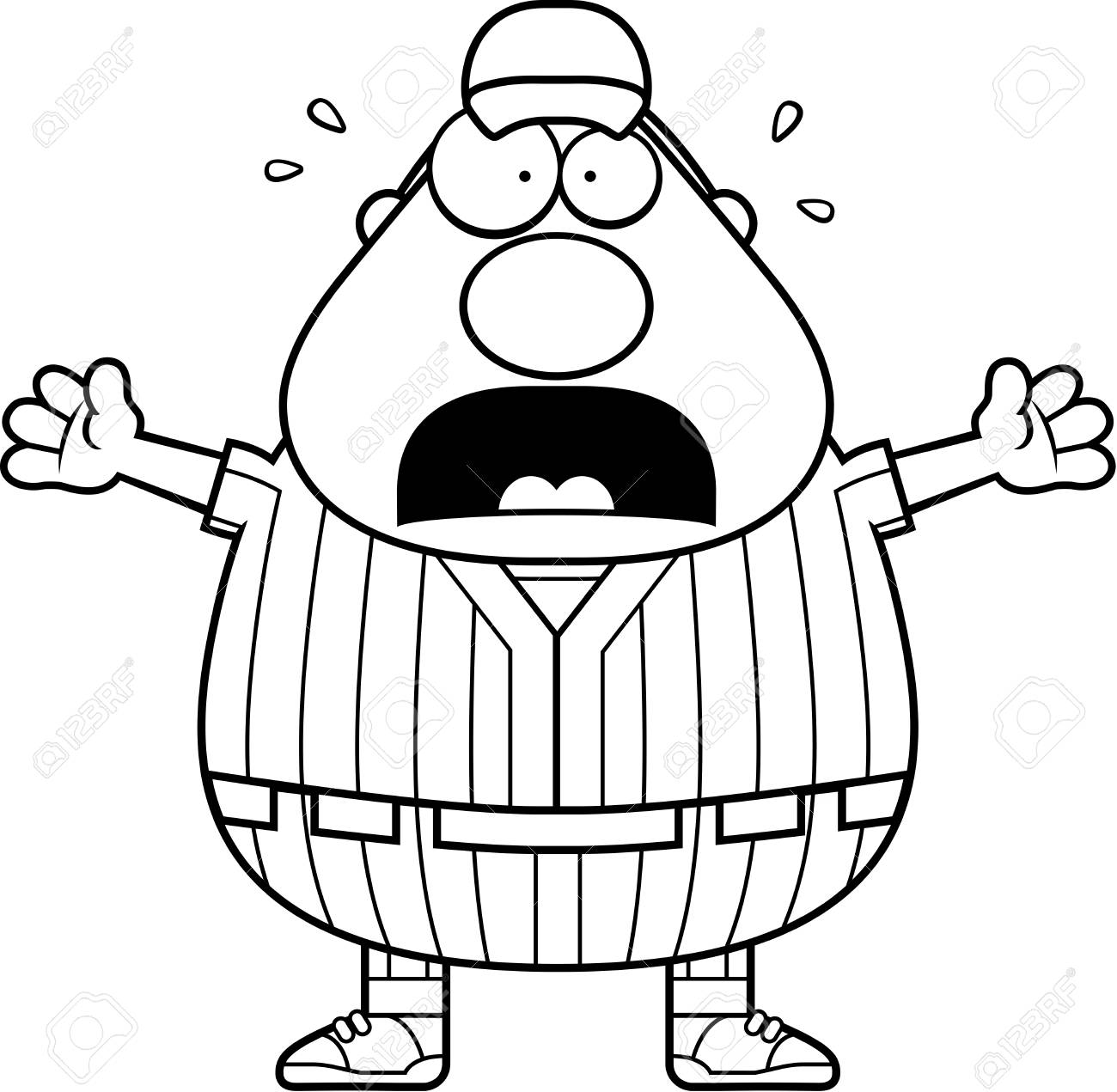 探している野球選手の漫画イラストを怖がらせた のイラスト素材 ベクタ Image 探している野球選手の漫画イラストを怖がらせた のイラスト素材 ベクタ Image