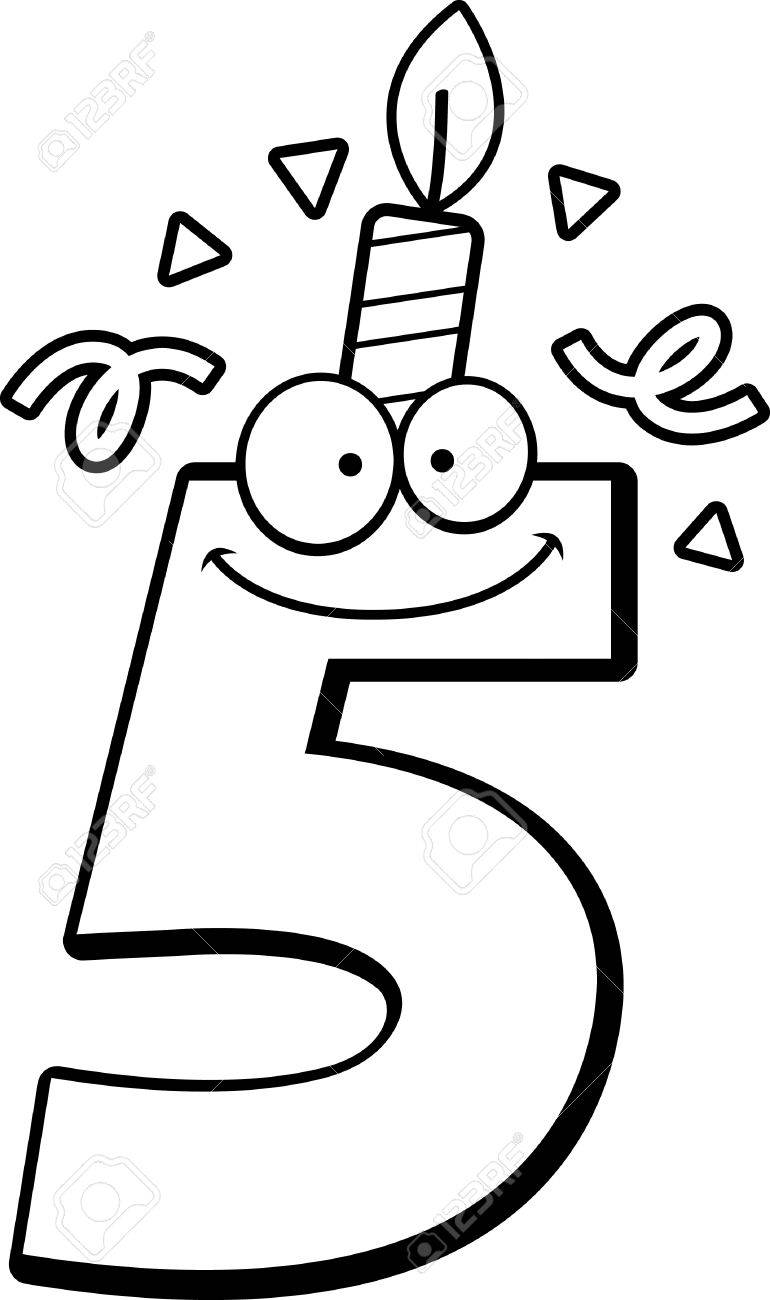 誕生日の蝋燭と紙吹雪の数 5 の漫画イラスト のイラスト素材 ベクタ Image 誕生日の蝋燭と紙吹雪の数 5 の漫画イラスト のイラスト素材 ベクタ Image