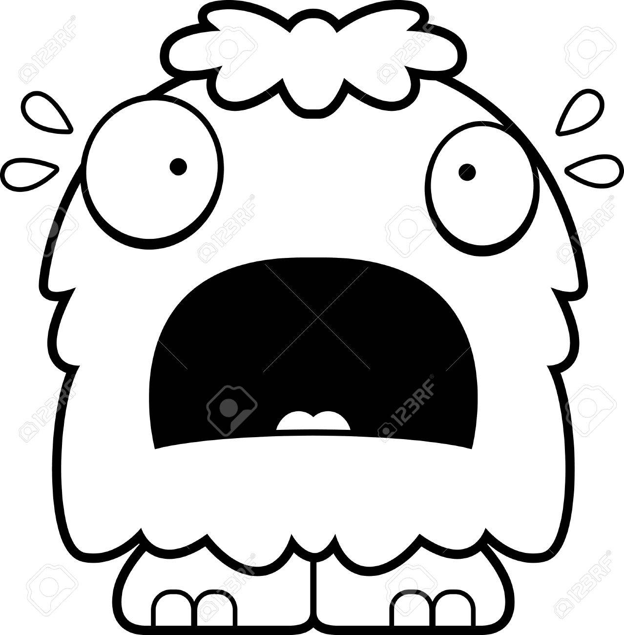 探しているふわふわモンスターの漫画イラストを怖がらせた のイラスト素材 ベクタ Image