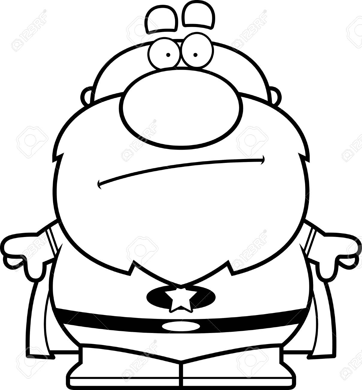 退屈探しスーパー ヒーローおじいちゃんの漫画イラスト のイラスト素材 ベクタ Image