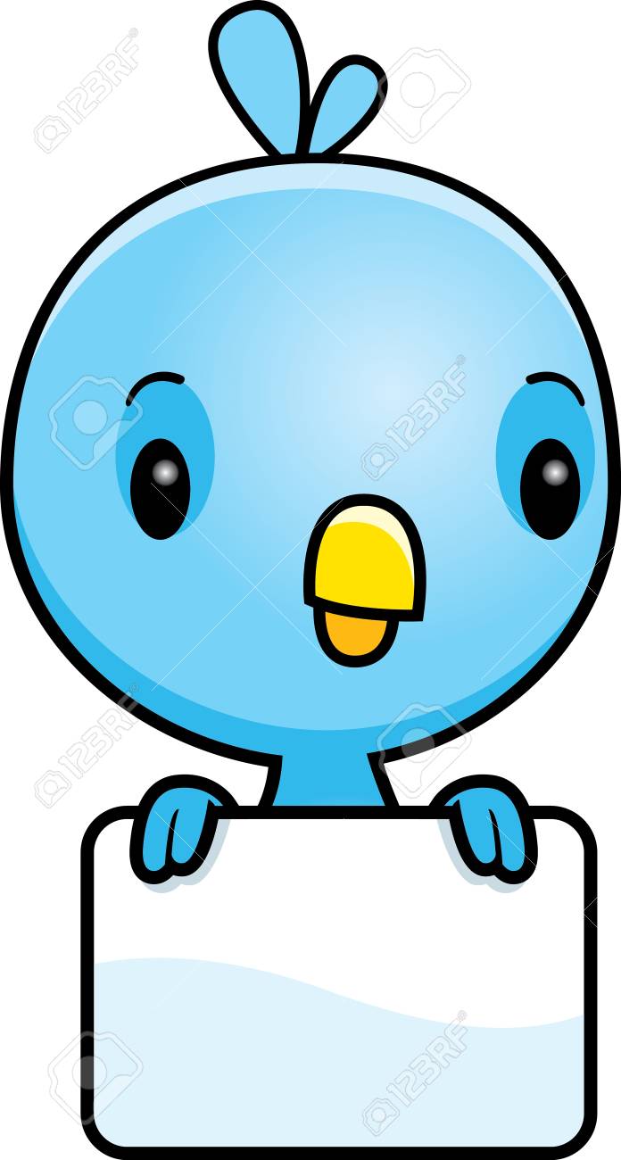 Une Illustration De Dessin Animé Dun Oiseau Bleu Bébé Avec Un Signe Vierge