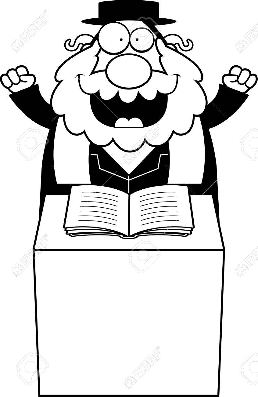 A Cartoon Illustration Of A Rabbi Giving A Sermon. Royalty Free SVG, Cliparts, Vectors, and Stock Illustration. Image 44374825.