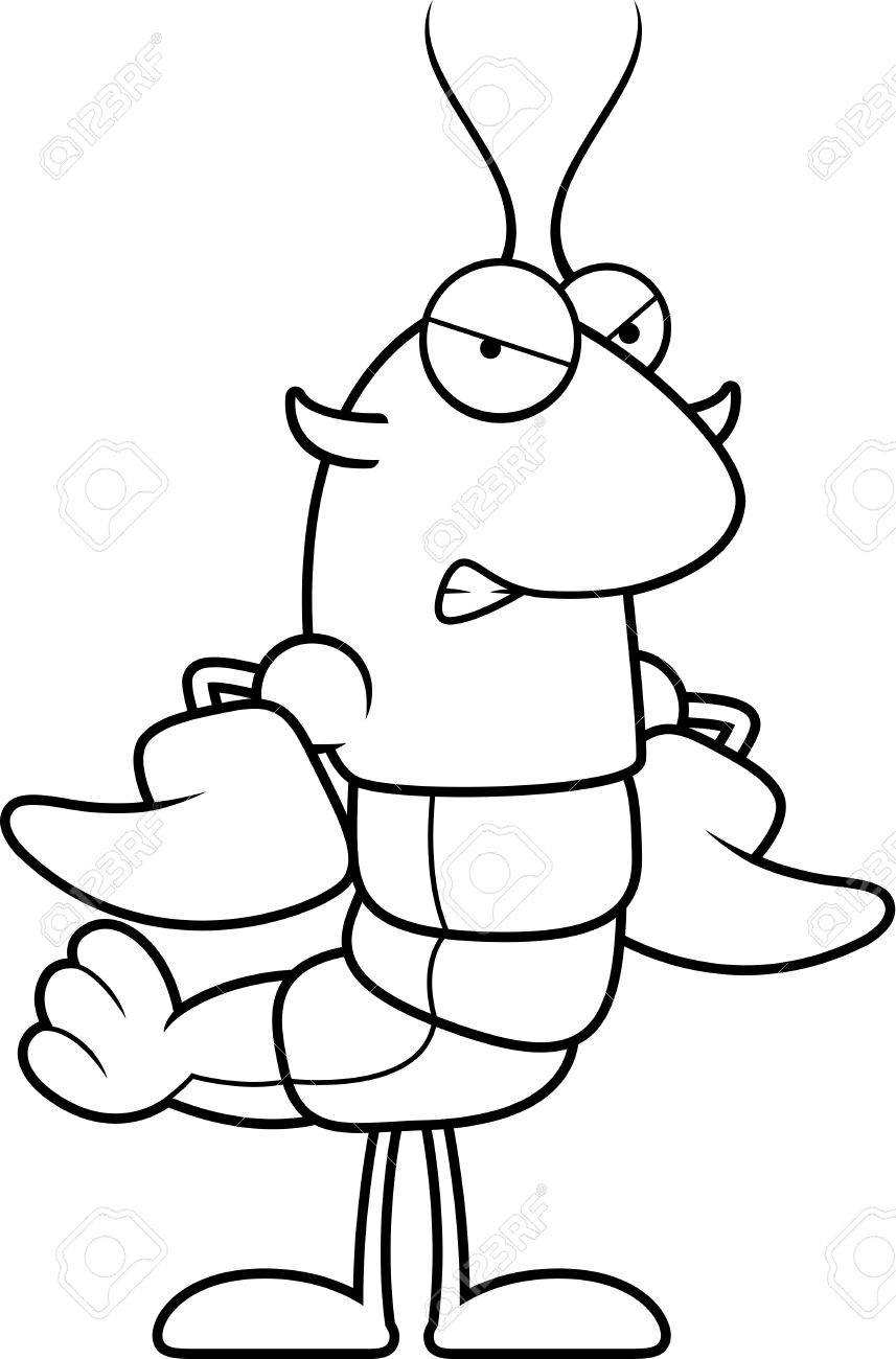 眉根を寄せたザリガニの漫画イラスト のイラスト素材 ベクタ Image 44387316