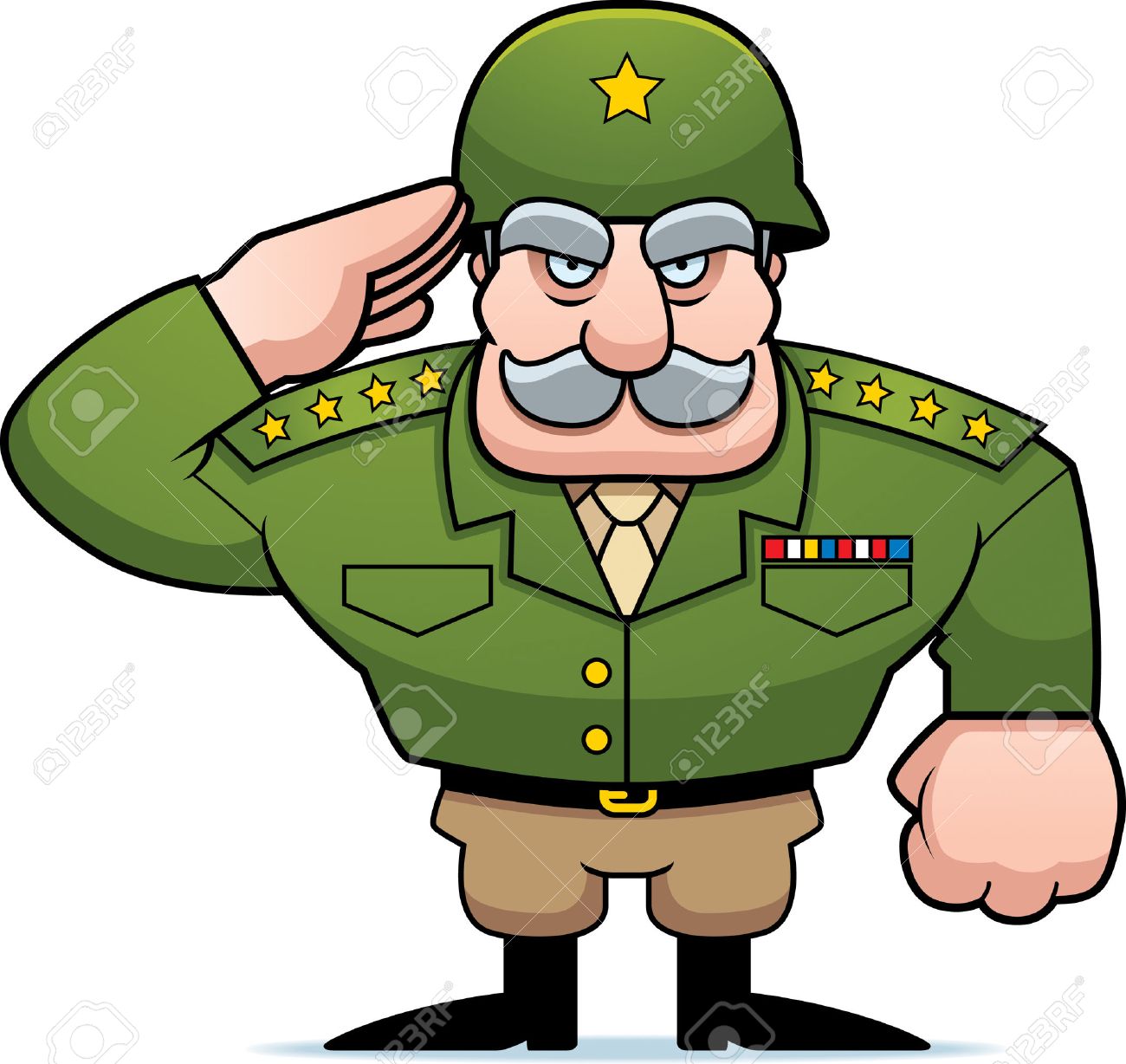 una ilustracin de un general del ejrcito saludando dibujos animados foto de archivo 44512701