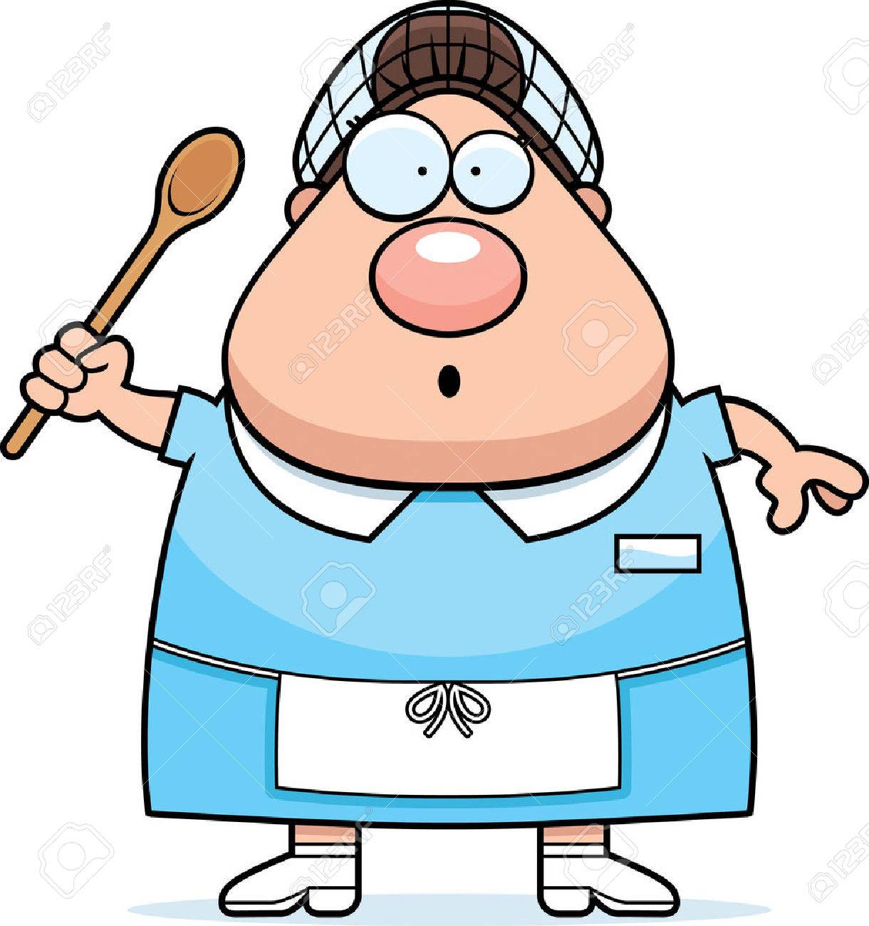 見てみるとビックリ ランチの女性の漫画イラスト のイラスト素材 ベクタ Image