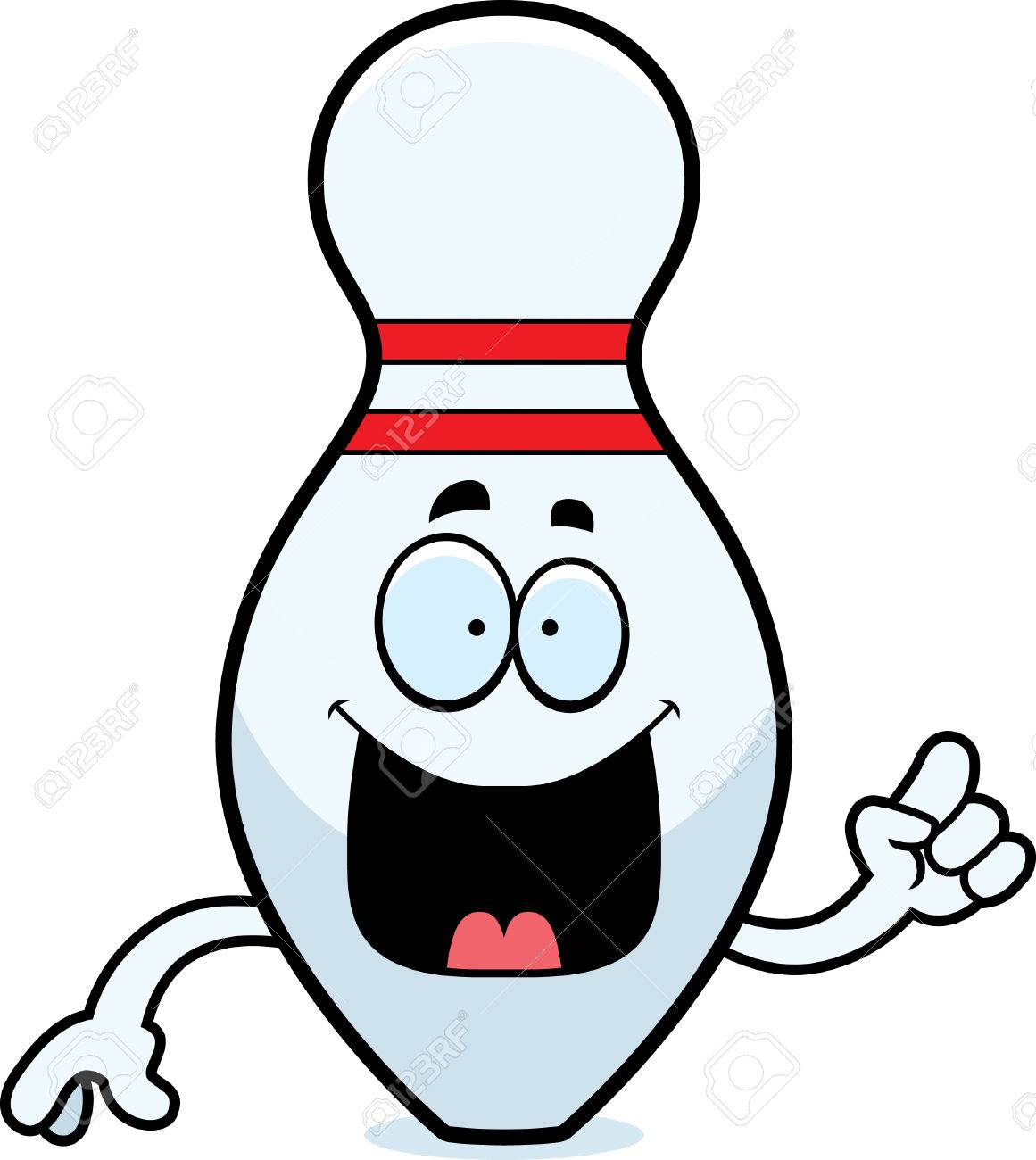 アイデアをボウリングのピンの漫画イラスト のイラスト素材 ベクタ Image