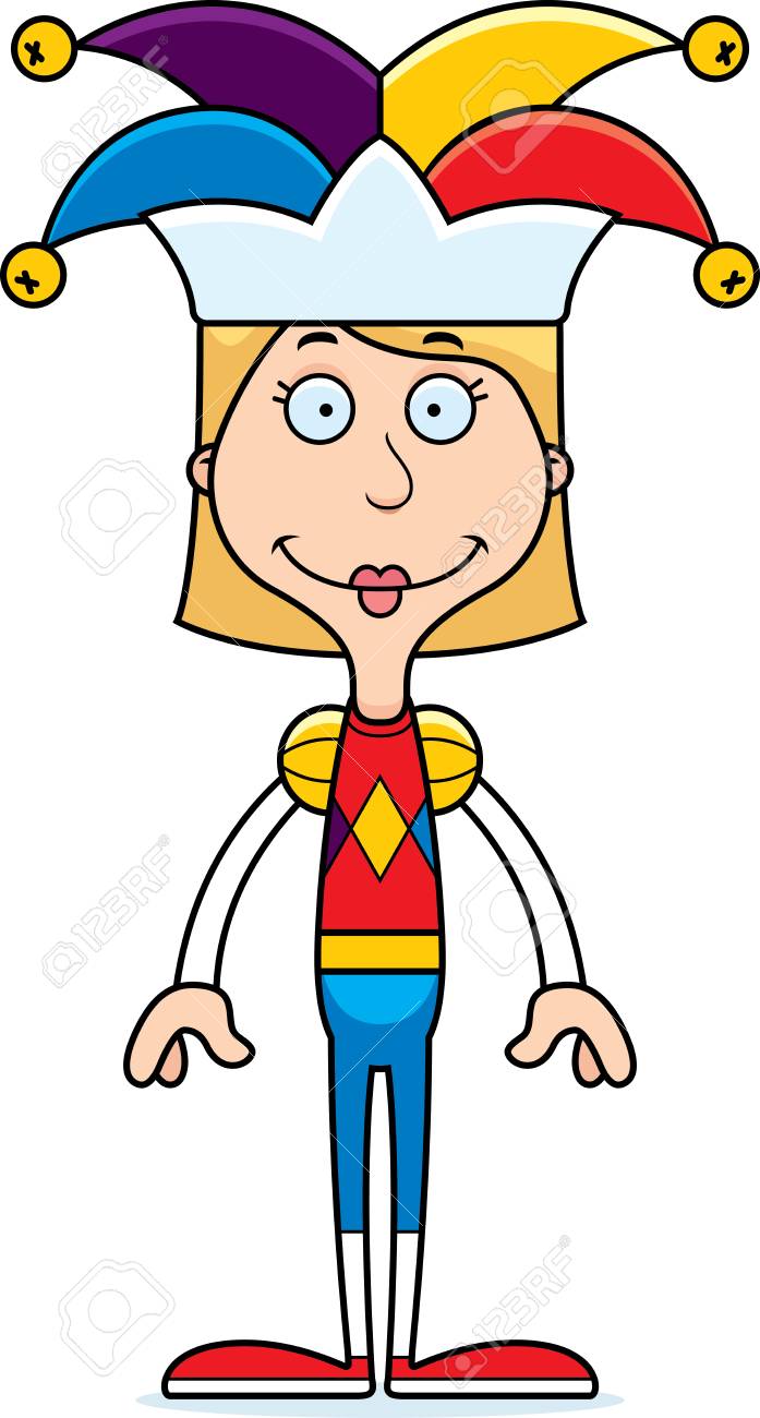 笑みを浮かべて漫画道化師女性 のイラスト素材 ベクタ Image