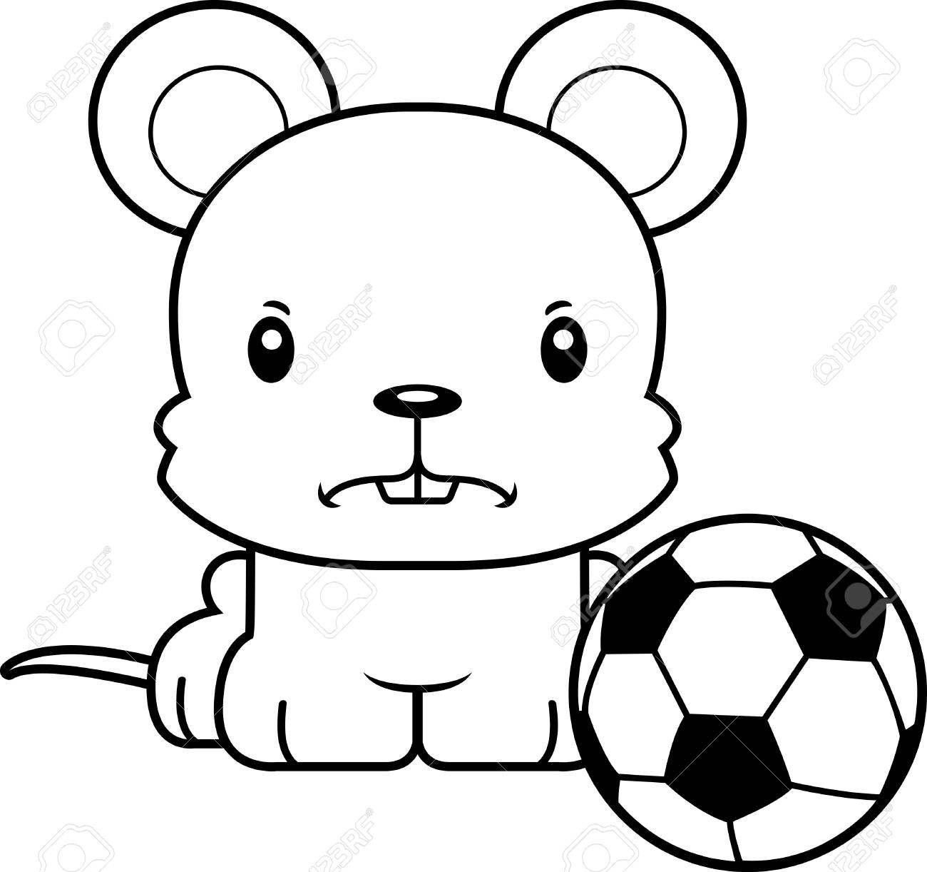 a cartoon soccer player mouse looking angry royalty free cliparts