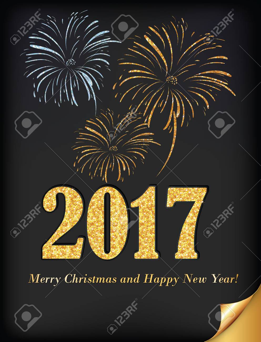 エレガントなビジネス 17 はがきクリスマスと新年 黄金の黒エレガントなグリーティング カード 印刷用も ゴールドラメのテクスチャ スパンコール パターンです 光と輝き Cmyk カラーを使用します の写真素材 画像素材 Image