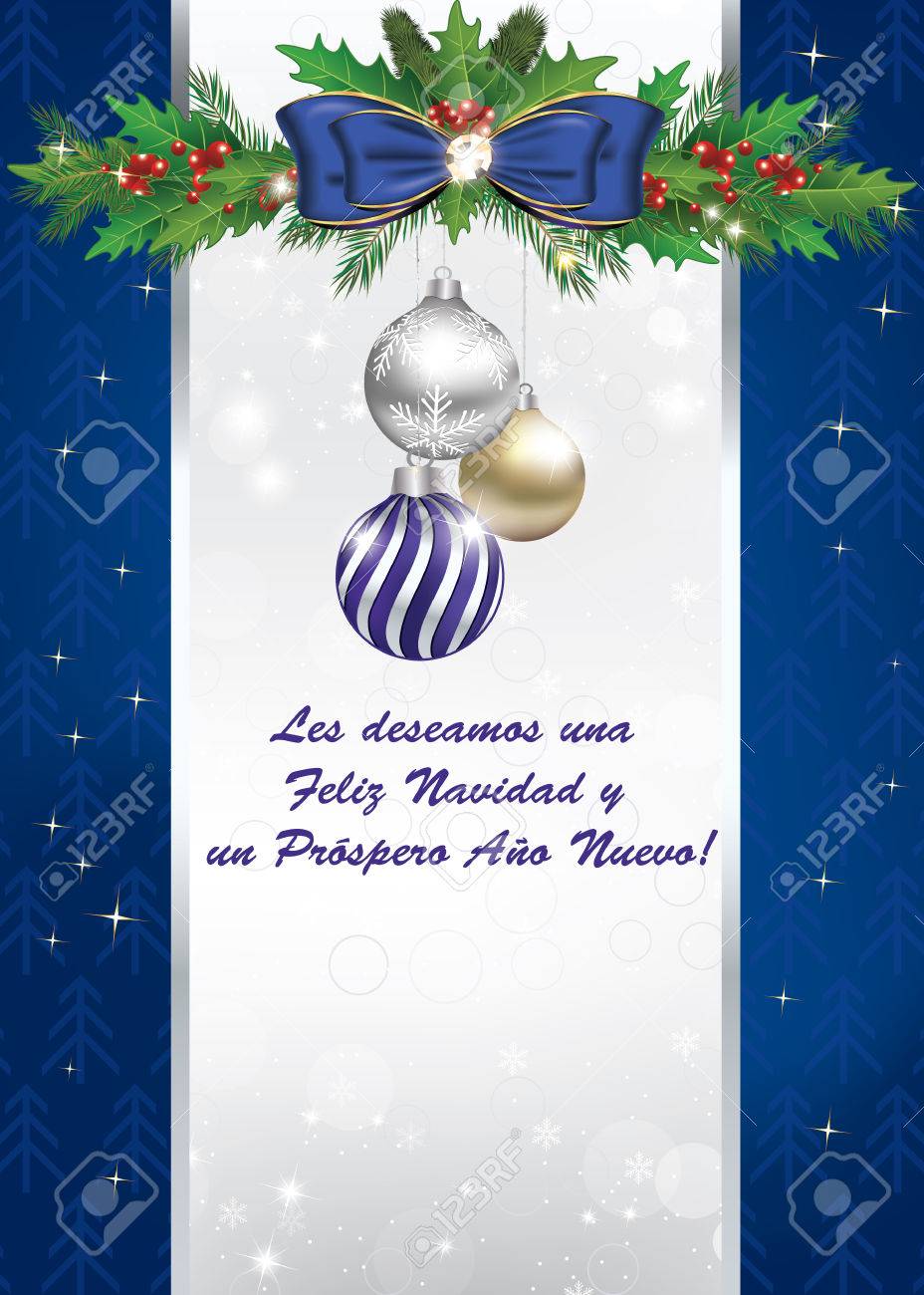 Carte De Voeux Pour Le Nouvel An En Espagnol Nous Vous Souhaitons Un Joyeux Noel Et Une Bonne Et Heureuse Annee Couleurs D Impression Utilisees Taille D Une Carte De V Ux Personnalisee Banque Carte De Voeux Pour Le Nouvel An En Espagnol Nous Vous Souhaitons Un Joyeux Noel Et Une Bonne Et Heureuse Annee Couleurs D Impression Utilisees Taille D Une Carte De V Ux Personnalisee Banque